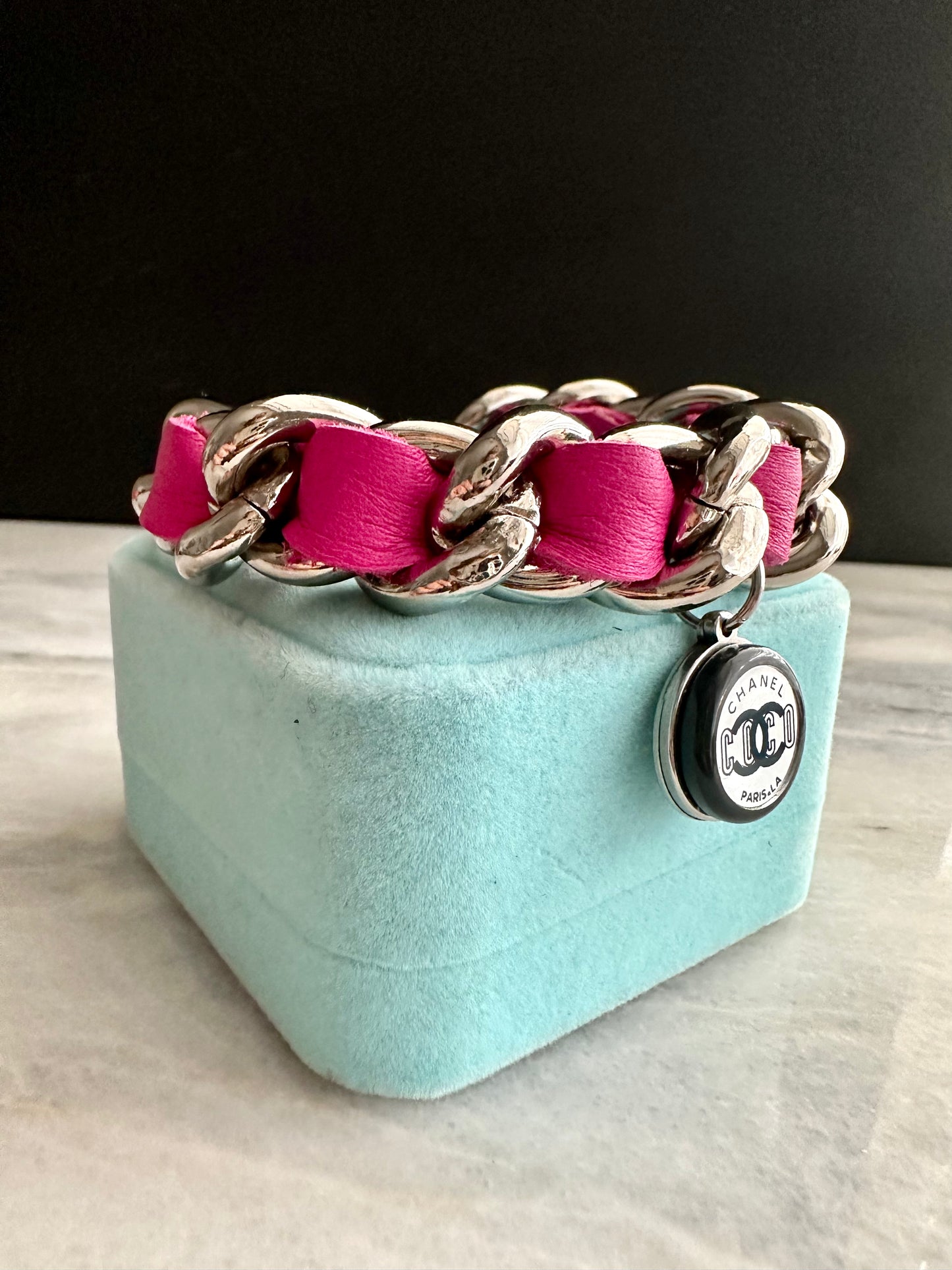 💓Pink Coco Authentic Reworked button bracelet