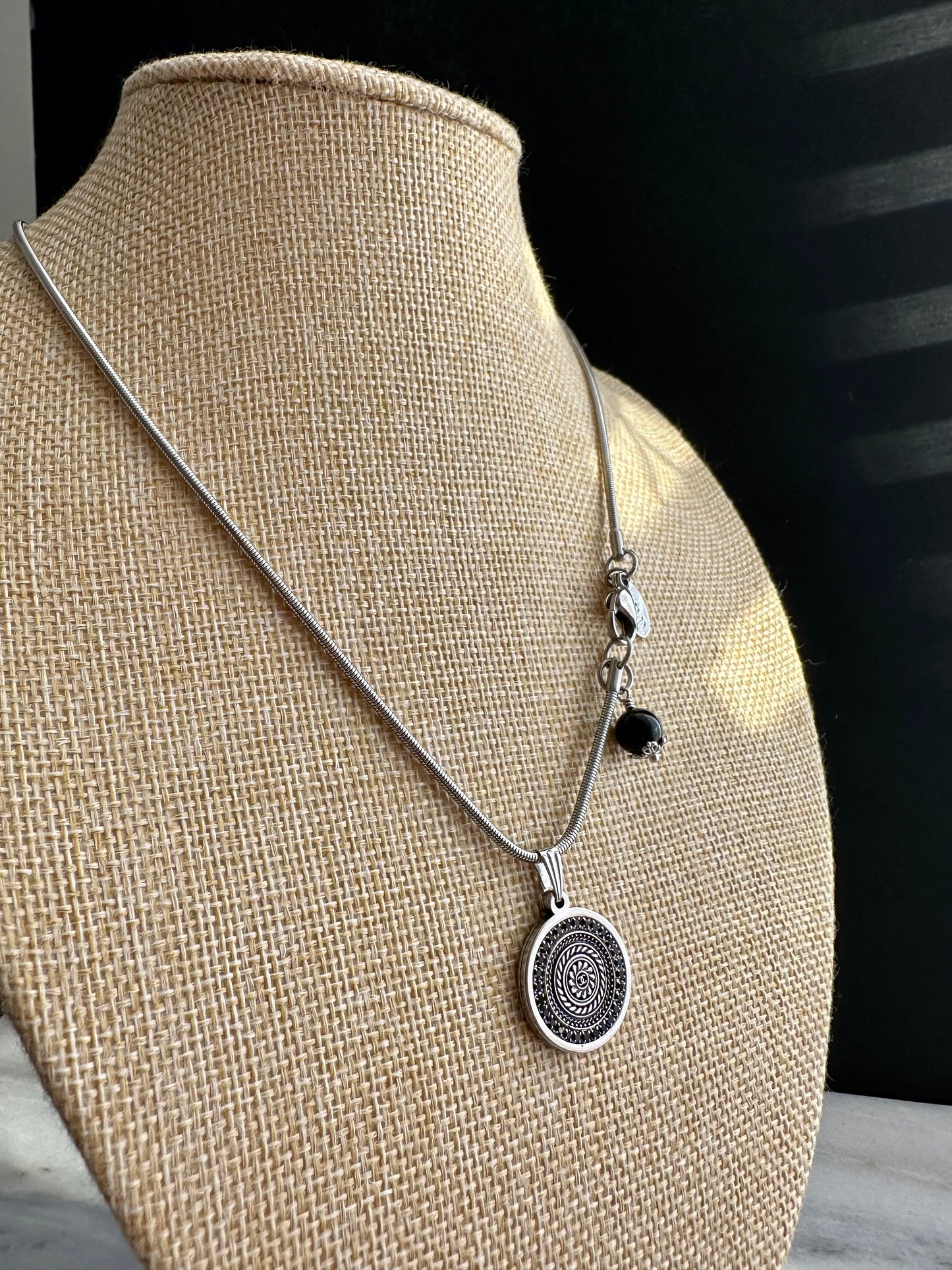 Authentic Reworked silver Button Necklace