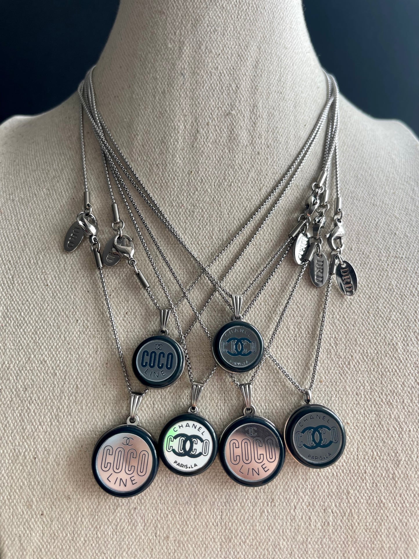 Authentic Reworked silver Button Necklace