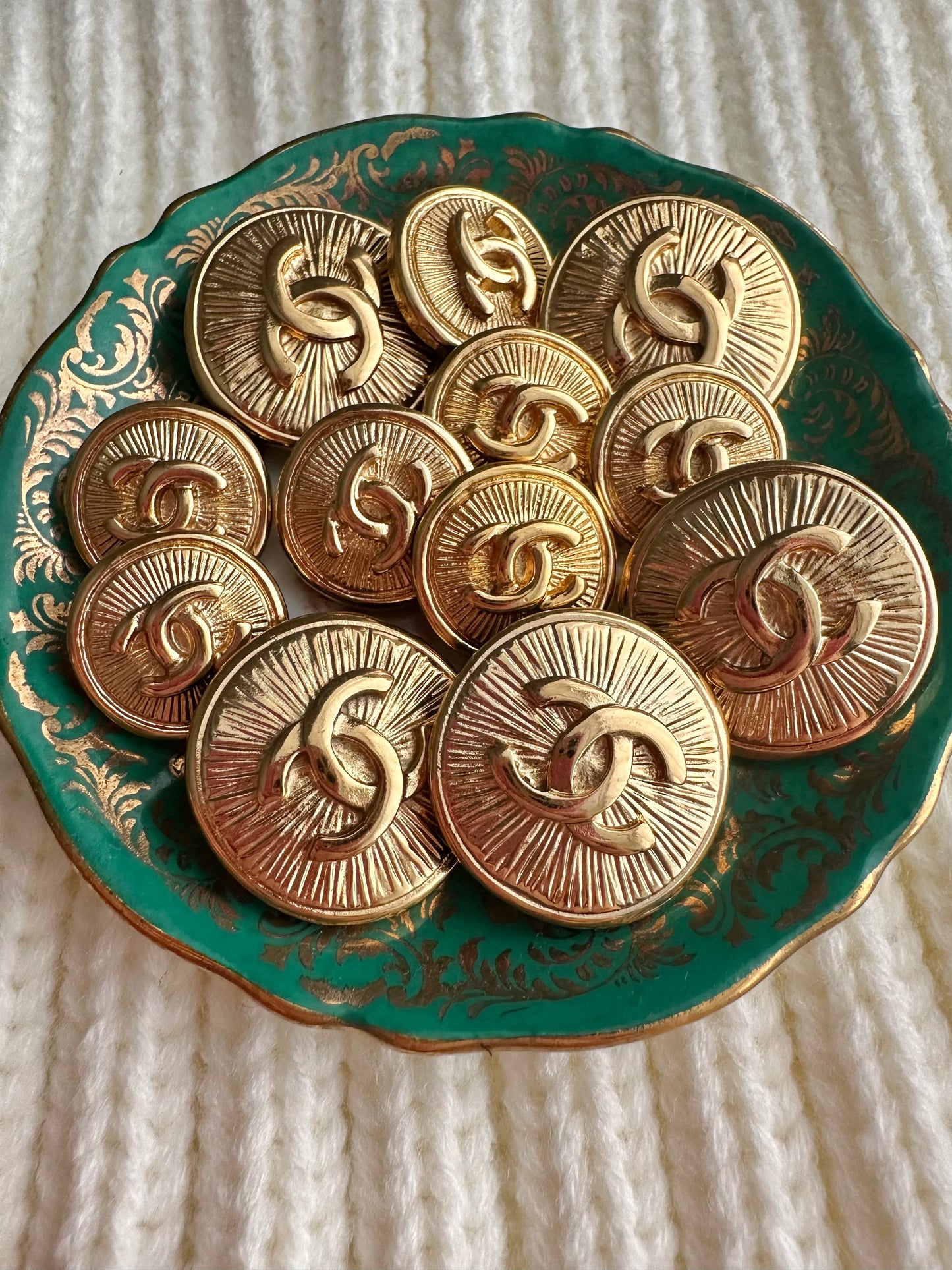 Vintage Authentic reworked Gold button Necklace