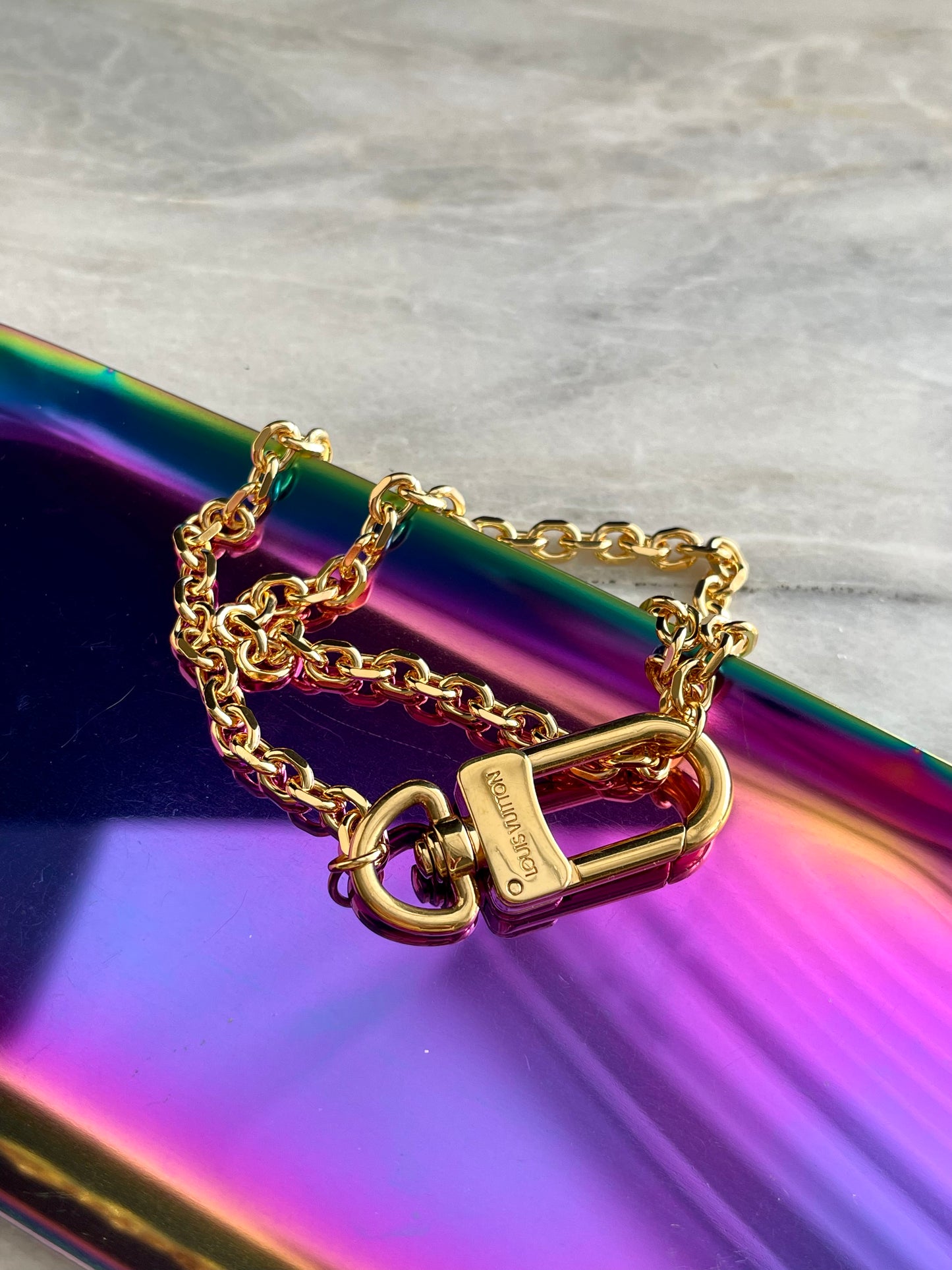 Authentic gold reworked Louis Vuitton Necklace - VERY rare!