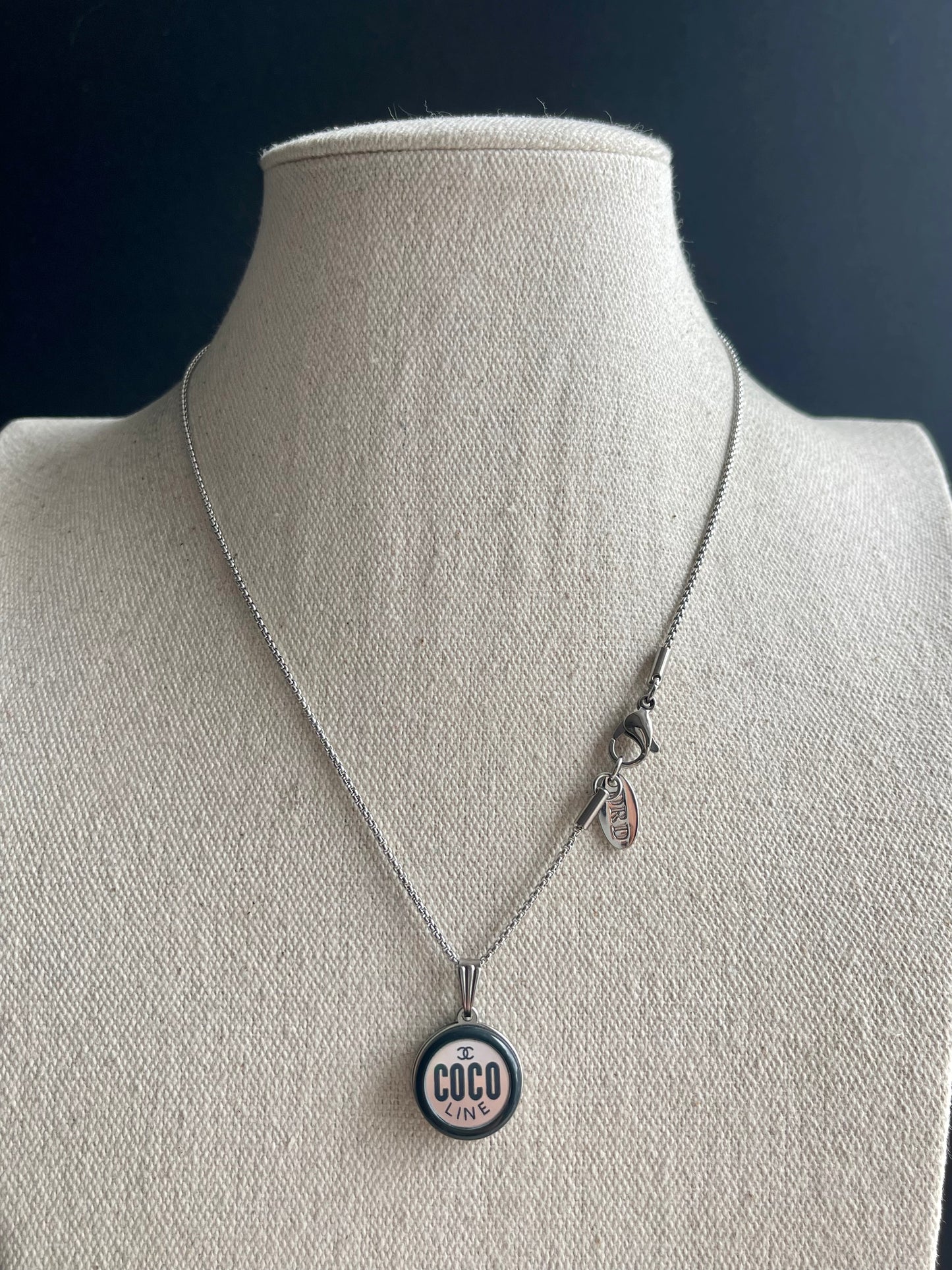 Authentic Reworked silver Button Necklace