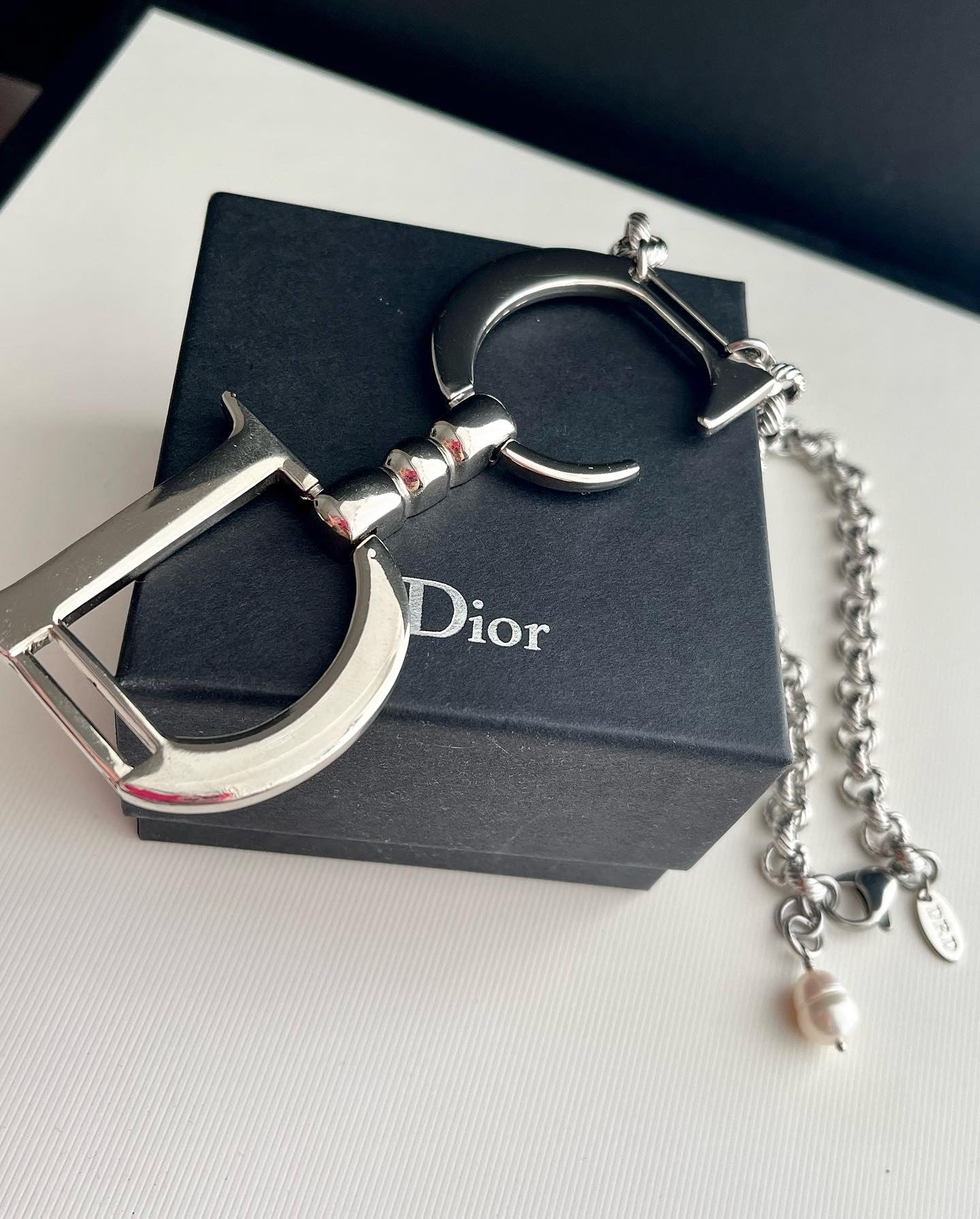 Statement Showstopper Vintage Authentic Silver DIOR charm Necklace • Very Rare Vintage Find 👌🏻✨