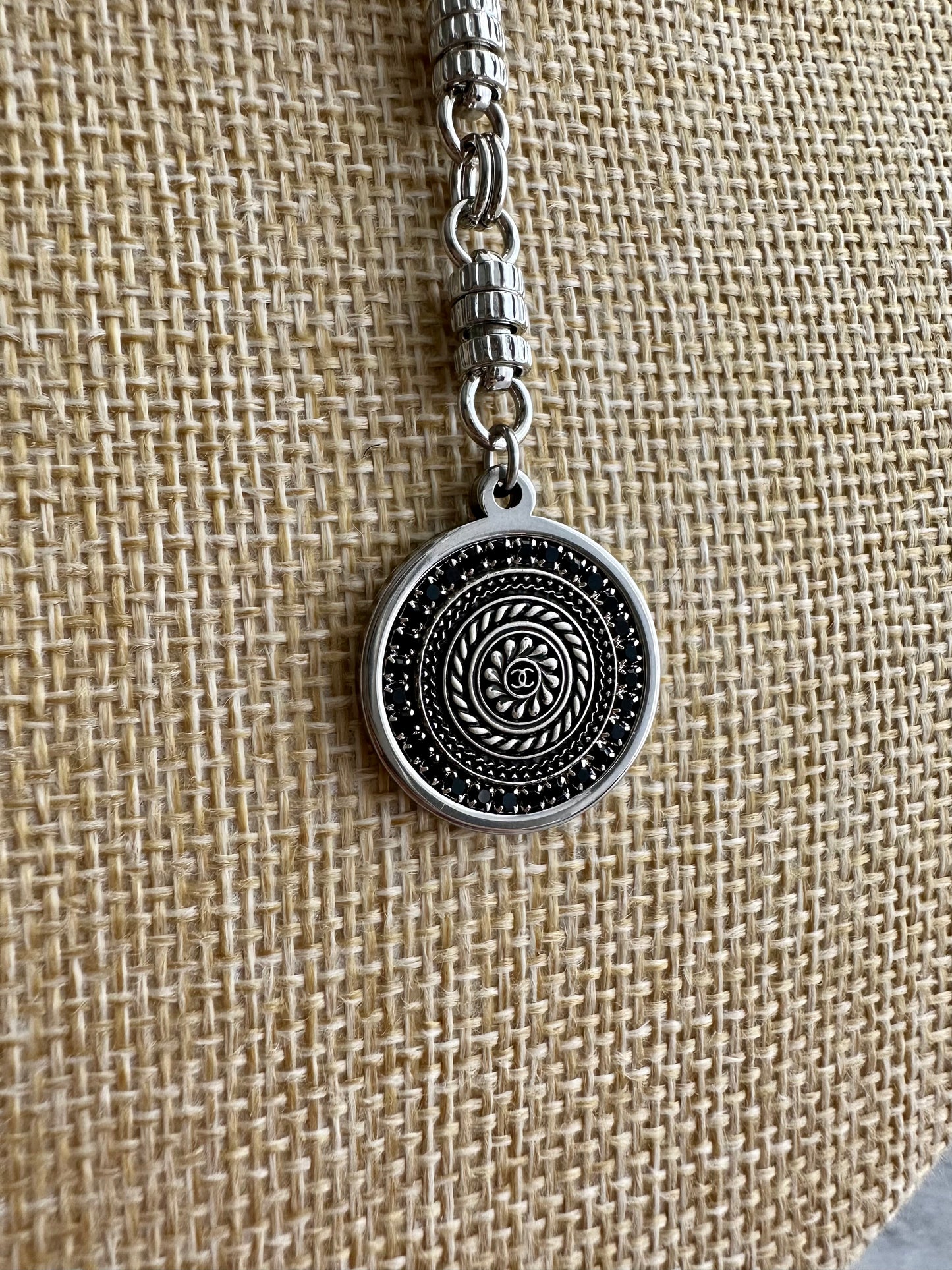 Authentic Reworked silver Button Necklace