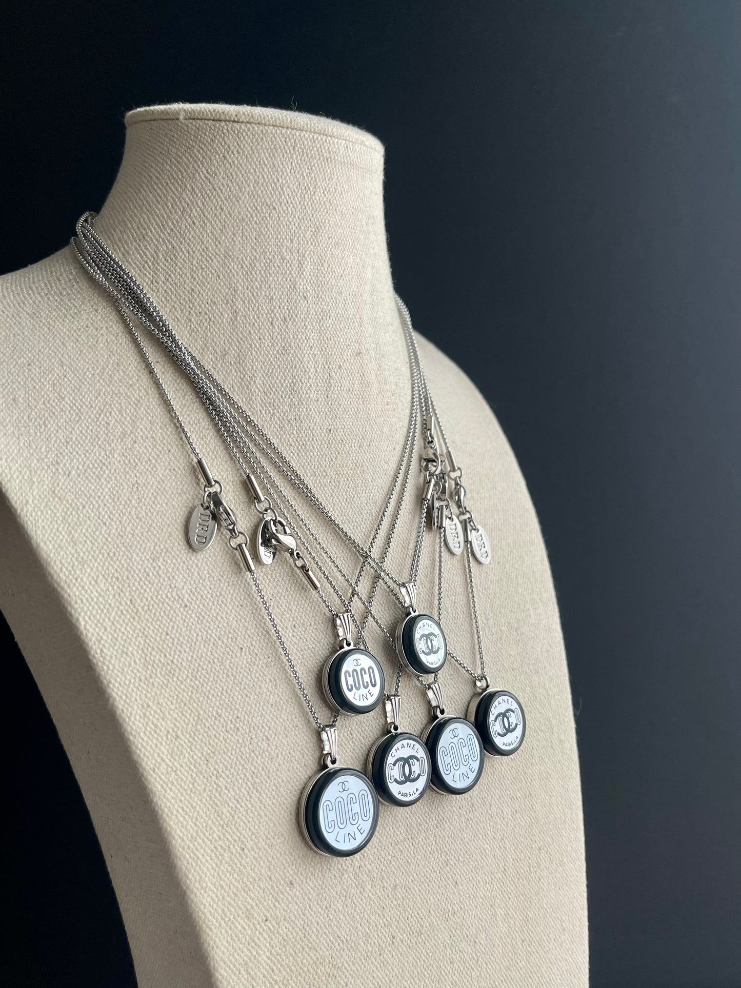 Authentic Reworked silver Button Necklace