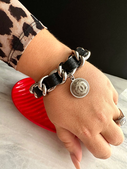 🖤Black Coco Authentic Reworked button bracelet