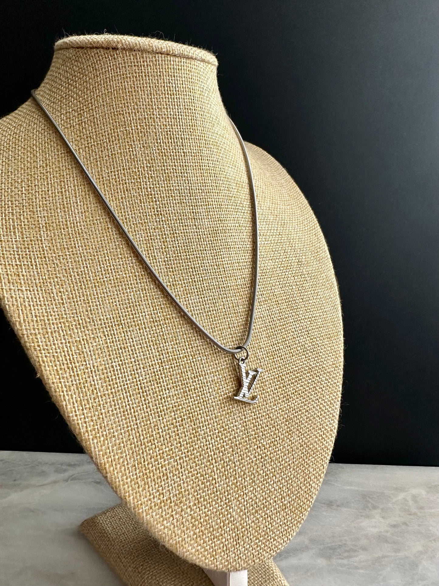 Authentic silver reworked Louis Vuitton Necklace - VERY rare!