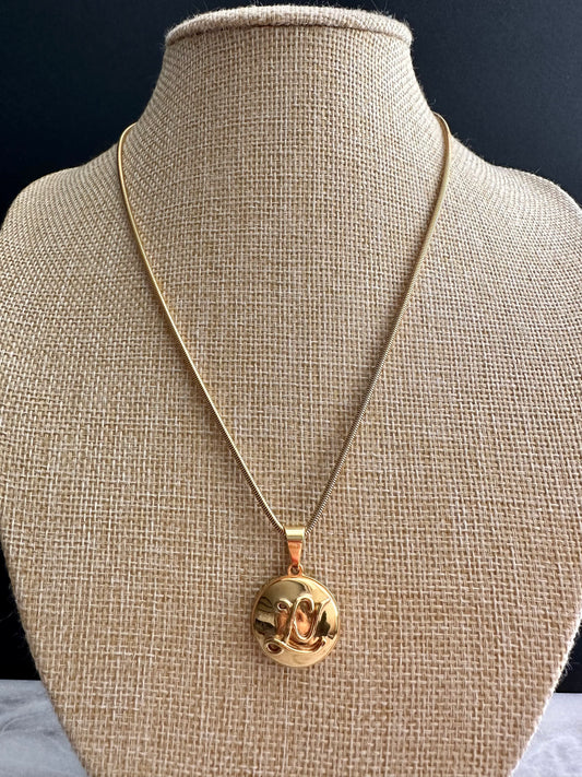 Authentic gold reworked Louis Vuitton button Necklace - VERY rare!