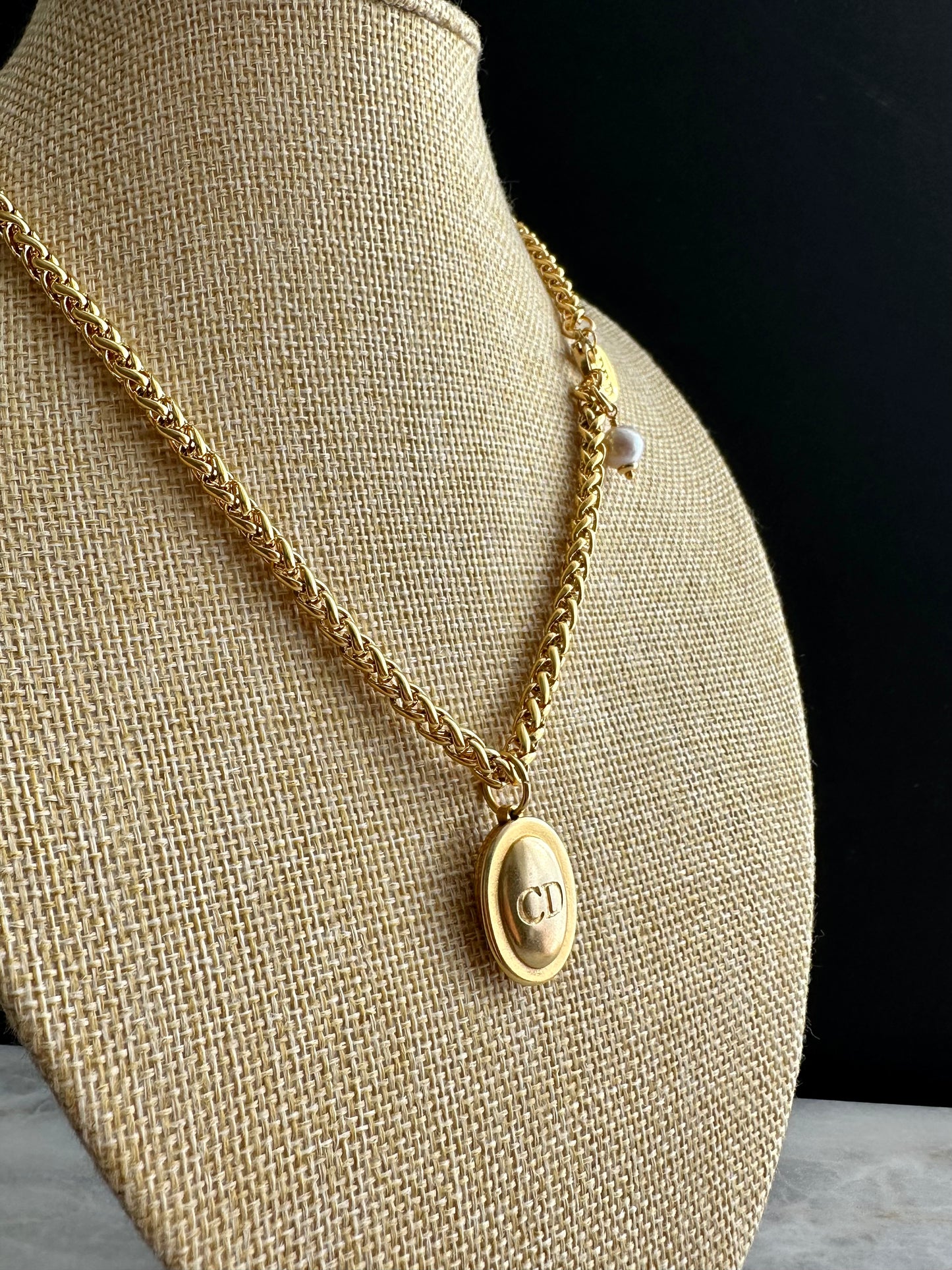 SUPER RARE Large Vintage Authentic DIOR button Necklace