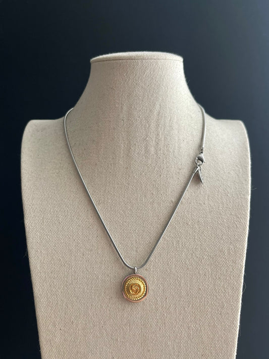 Authentic Gucci GG mixed silver+ gold reworked button Necklace - VERY rare!